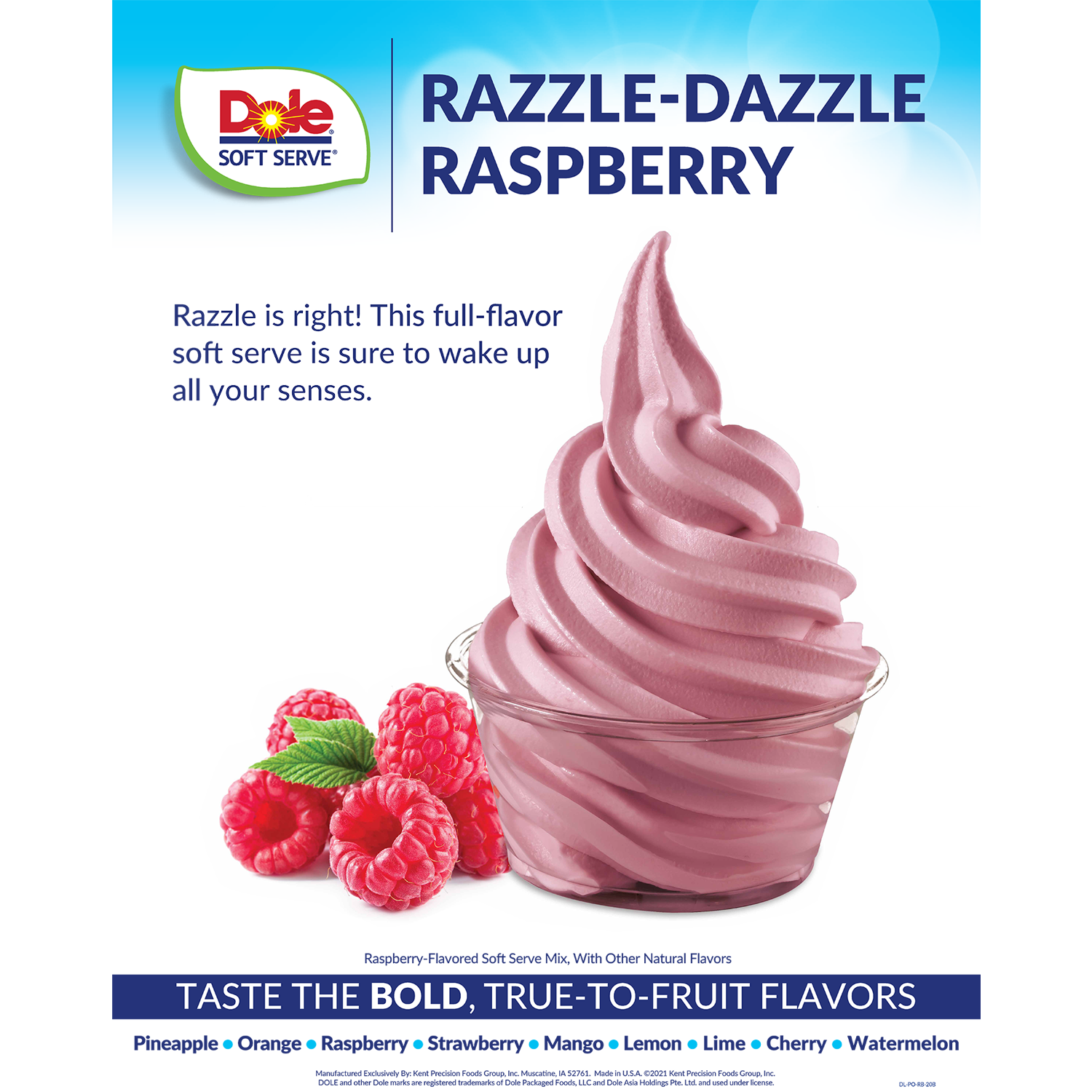 Dole Soft Serve Mix Raspberry Bag lbs) – LollicupStore