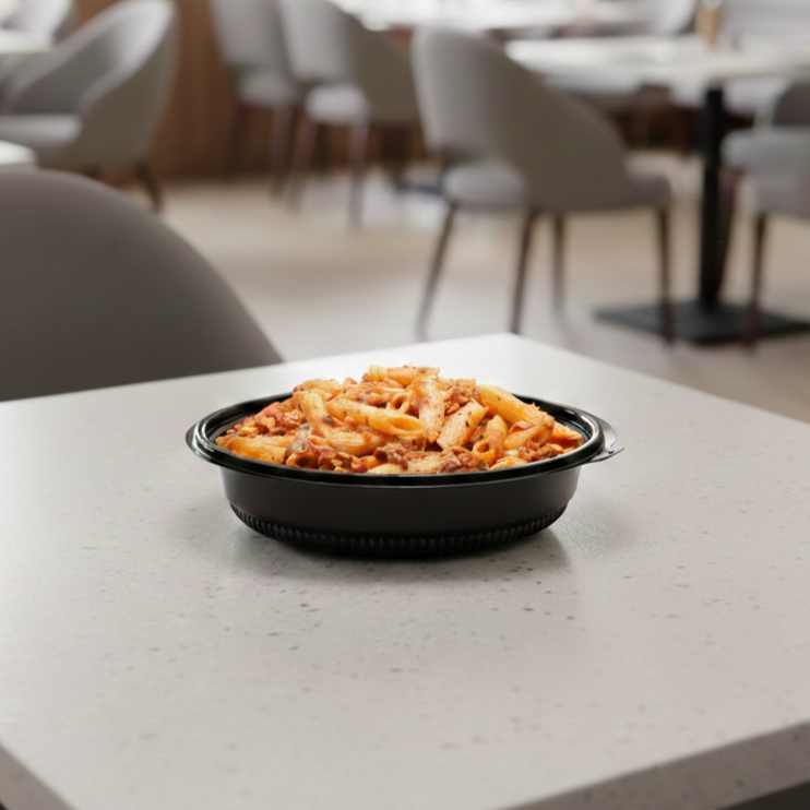 150 ct] 32 oz PP Round Microwaveable Container, Black – LollicupStore