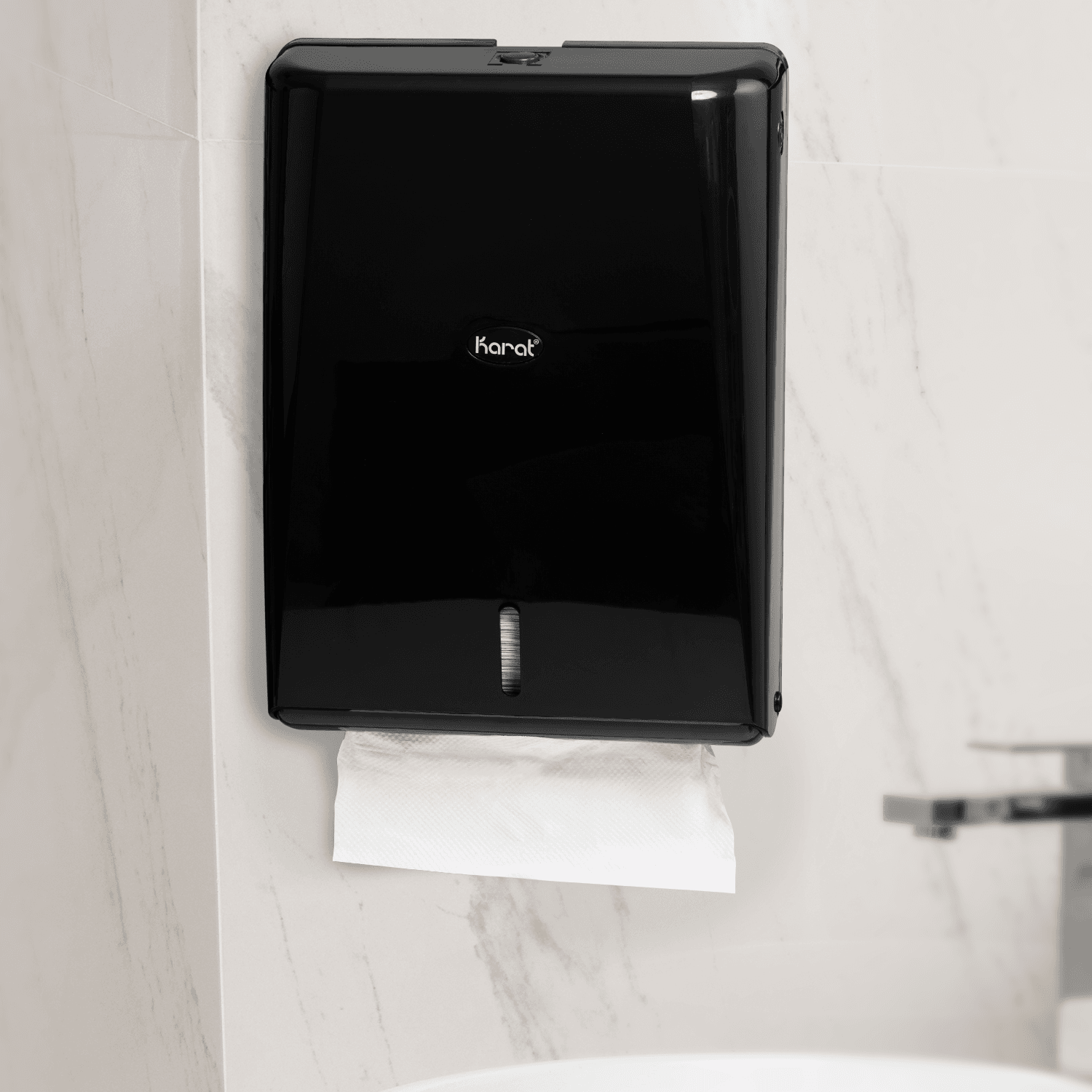 Karat Standard Multi-Fold Paper Towel Dispenser, Black - 1 unit