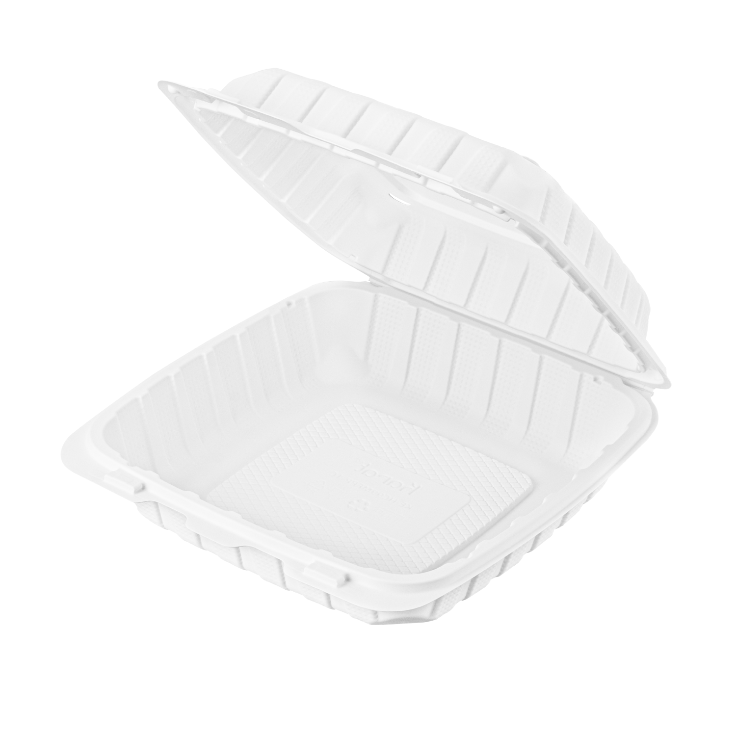 Karat Earth 9" x 9" Mineral Filled PP Hinged Container, White - 120 pcs