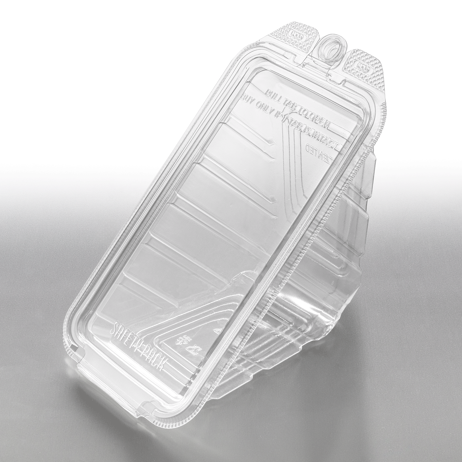 Karat 17oz PET Tamper Resistant Hinged Sandwich Wedge Container, Clear - 200 pcs