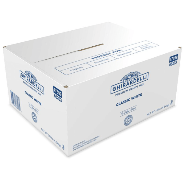 Ghirardelli Classic White Frappe - Box (10 lbs) – LollicupStore Ghirardelli Classic White Frappe - Box (10 lbs) – LollicupStore