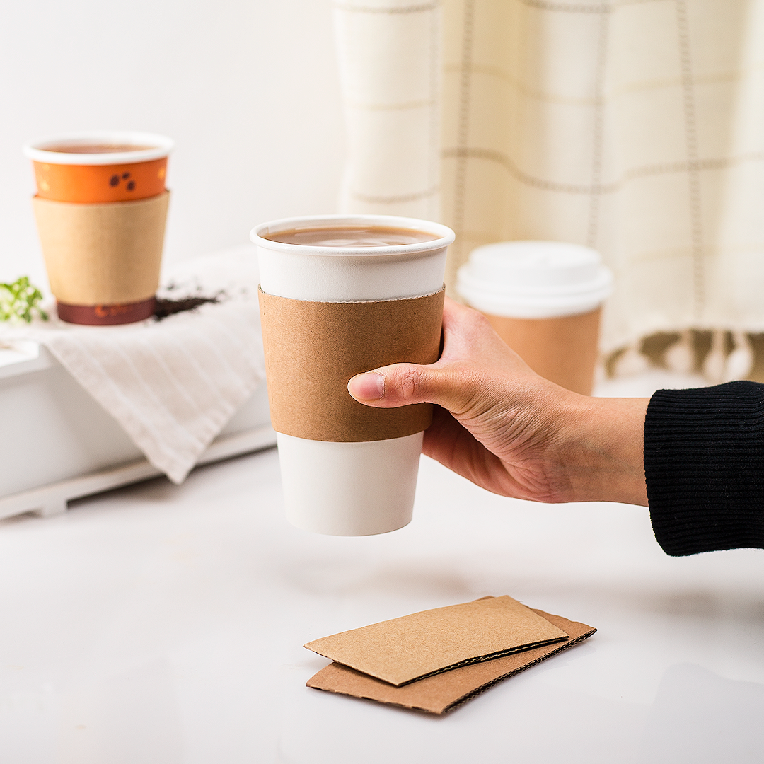 Kraft Paper Coffee Cups With Lids