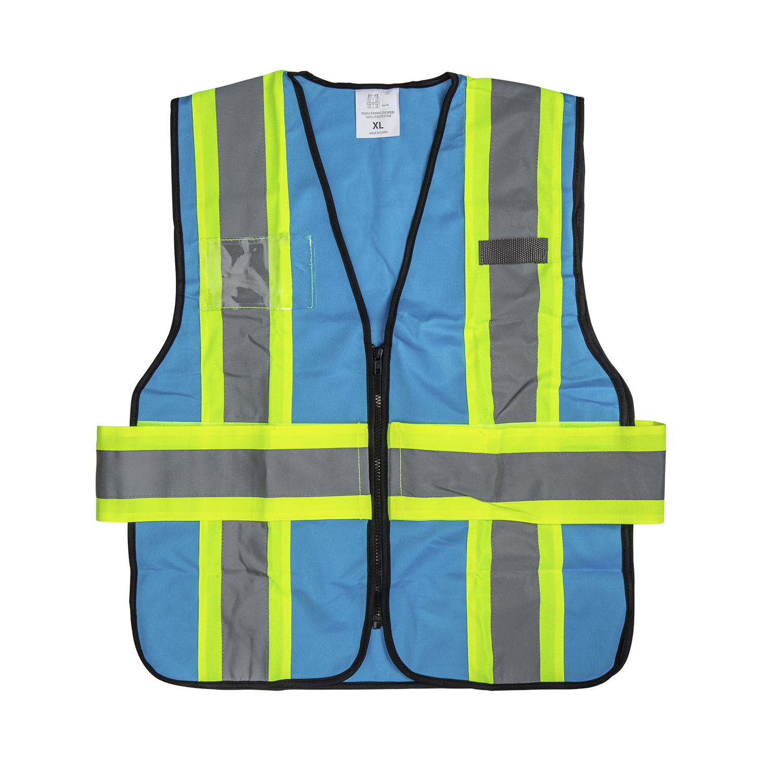 Karat High Visibility Reflective Safety Vest with Zipper Fastening (Blue), X-Large - 1 pc