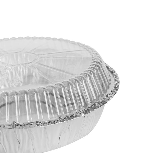 disposable aluminum foil container with plastic lid