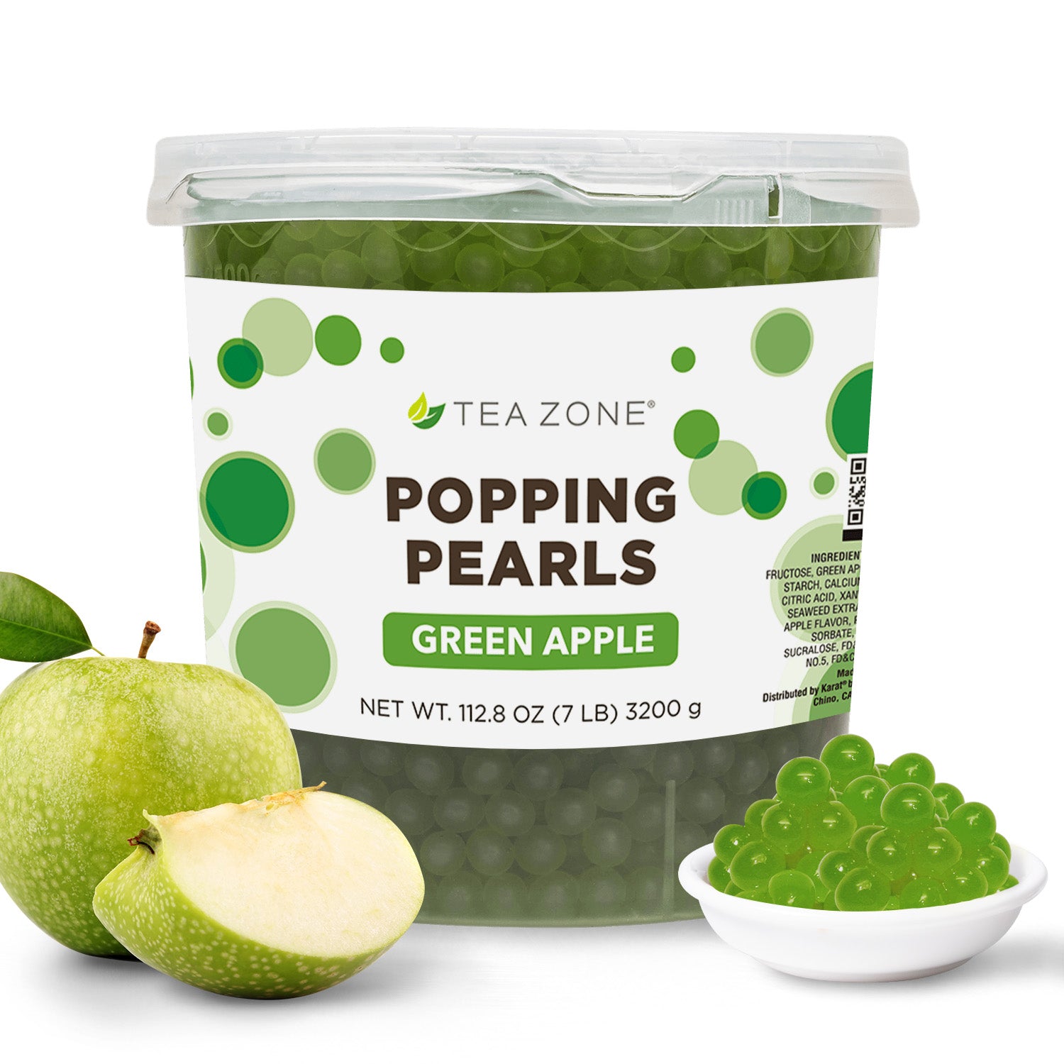 Tea Zone Green Apple Popping Pearls - Jar (7 lbs)