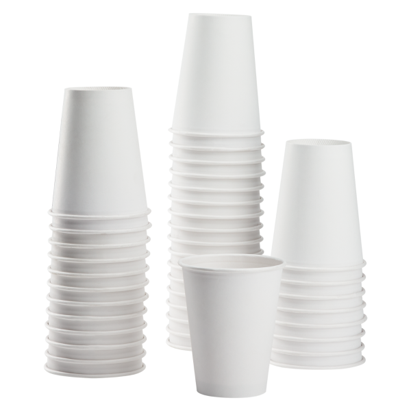 Disposable Coffee Cups - 8oz Insulated Paper Hot Cups - White (80mm) - 500  ct, Coffee Shop Supplies, Carry Out Containers