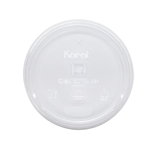 Clear Karat 107mm Strawless Sipper lid for 32oz PET Plastic cup