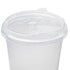Clear Karat 107mm Strawless Sipper lid on 32oz PET Plastic cup
