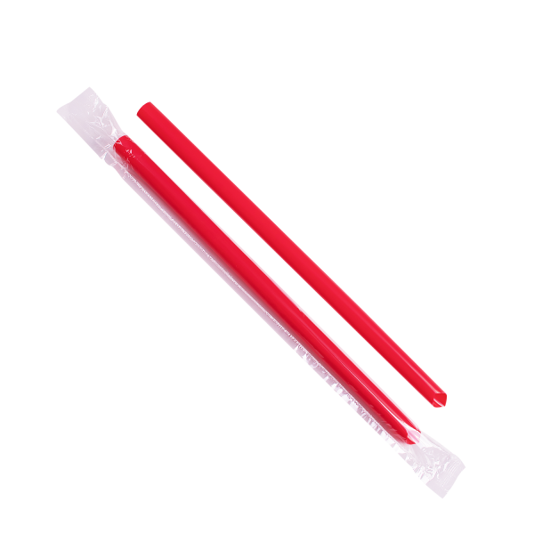 Red Poly Wrapped Karat 9" Boba Straws