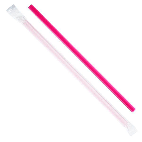 Reusable 9 Inch Hot Pink Straws with Rings - BPA Free - Free Shipping /  Clear Acrylic Plastic Straws Reusable