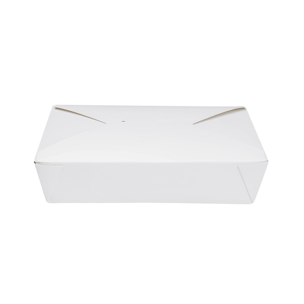 White Karat 54 fl oz Fold-To-Go Box closed