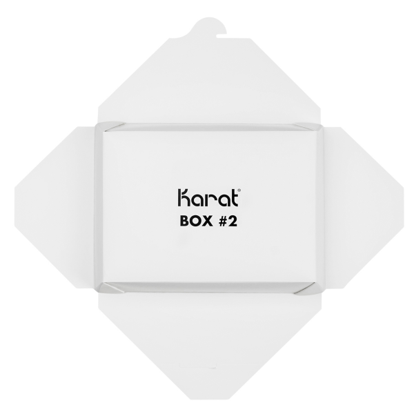 White Karat 54 fl oz Fold-To-Go Box open bottom view