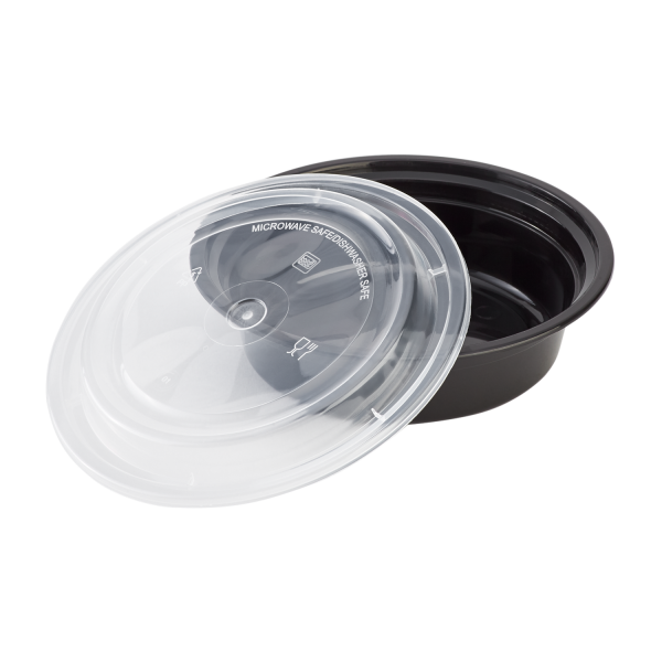 Karat 16 oz PP Plastic Microwavable Round Food Containers & Lids
