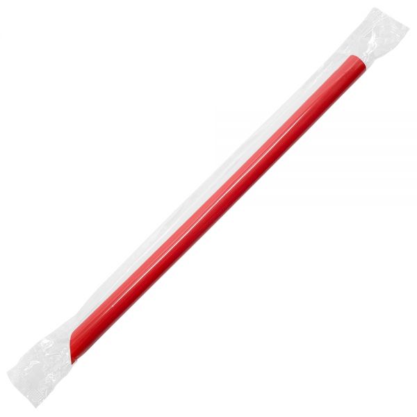 Red Poly Wrapped Karat 9" Boba Straws