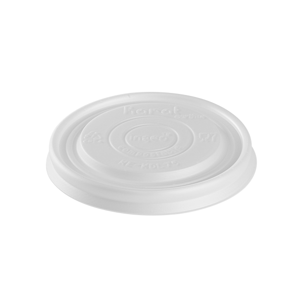 Karat Earth 90mm Flat Lid for 4oz Compostable Paper Food Container - 1,000 pcs