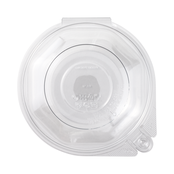 Clear Karat 16 oz PET Plastic Tamper Resistant Hinged Salad Bowl with Dome Lid
