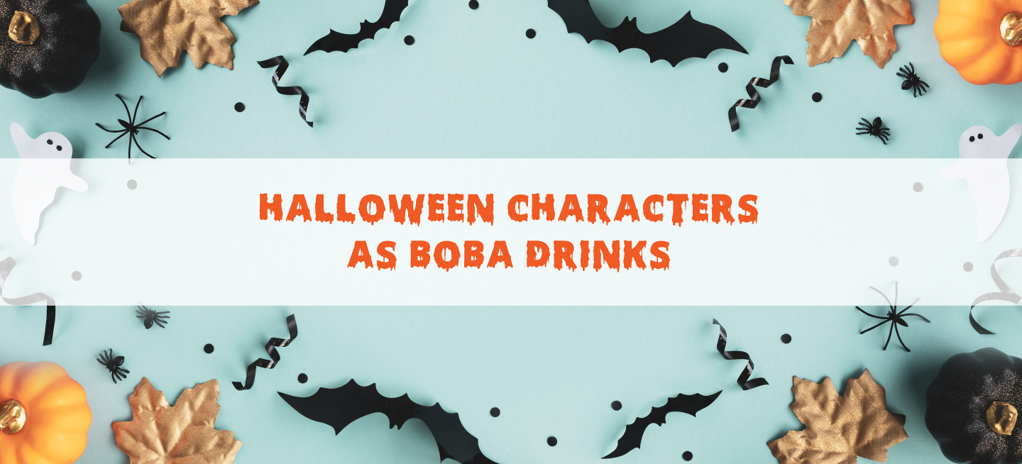 Halloween Characters as Boba Drinks