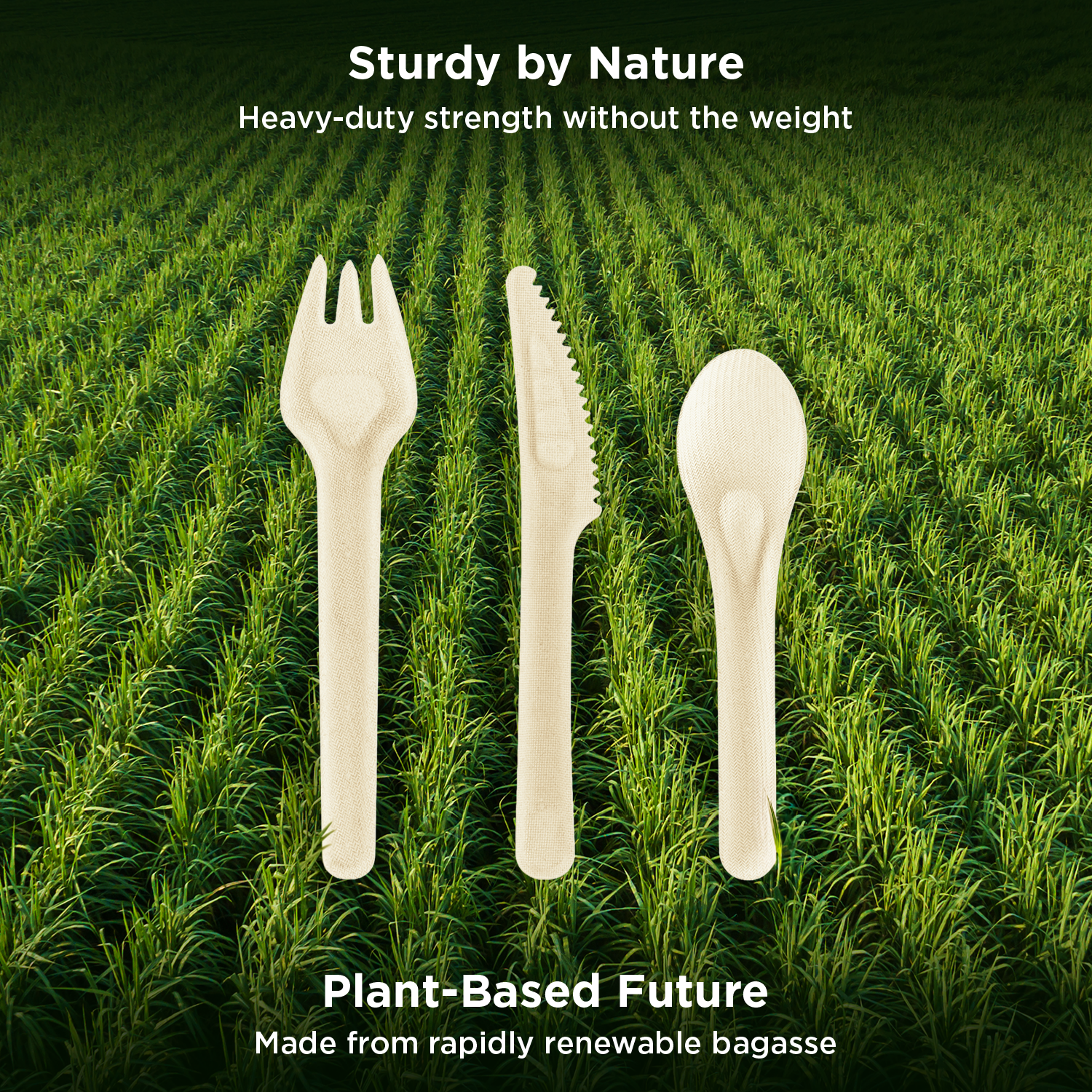 Karat Earth PFAS Free Bagasse Cutlery Kits (Knife, Fork, Soup Spoon, 2-ply Napkin), Paper Wrapped - 250 sets