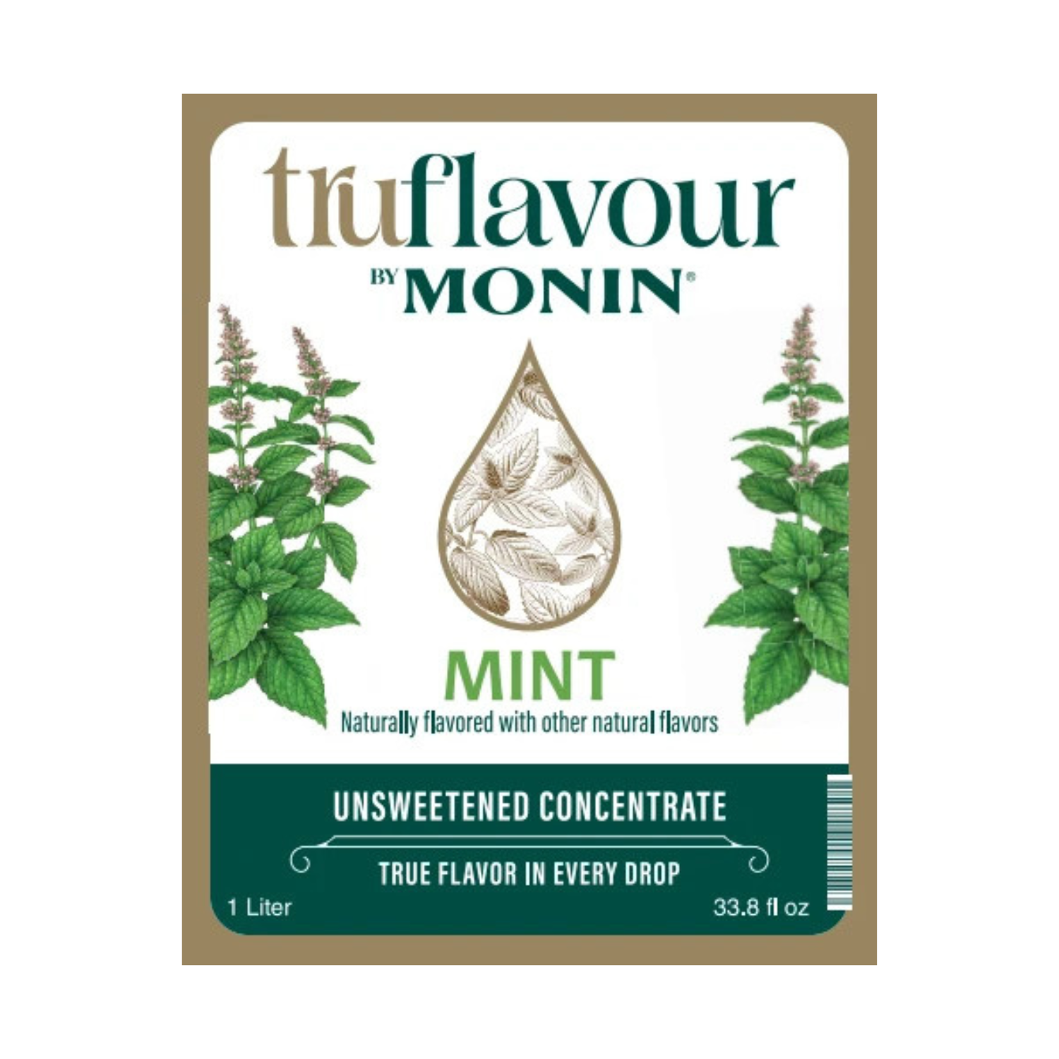 Monin TruFlavour Unsweetened Mint Concentrate - Bottle (1.0 L)