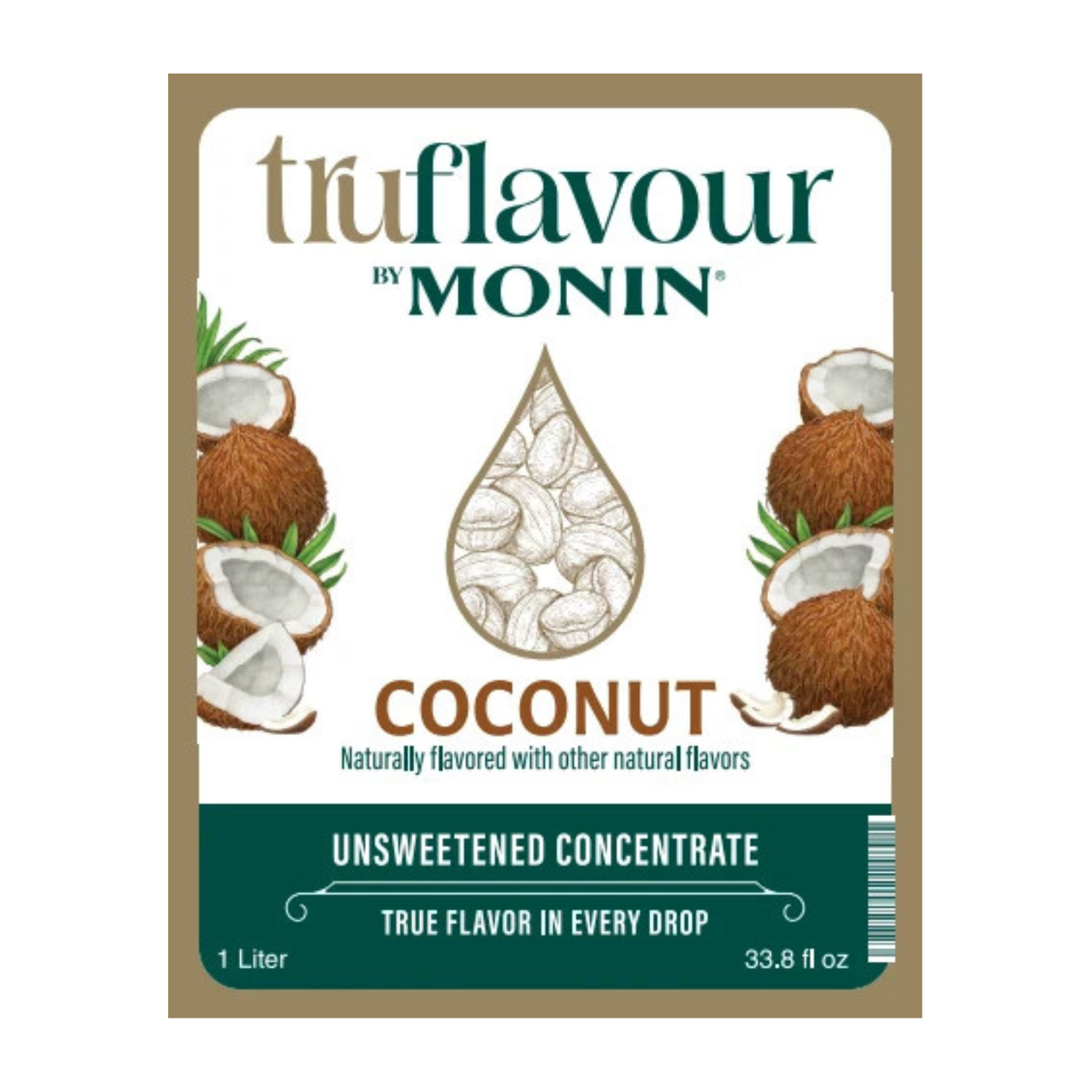 Monin TruFlavour Unsweetened Coconut Concentrate - Bottle (1.0 L)
