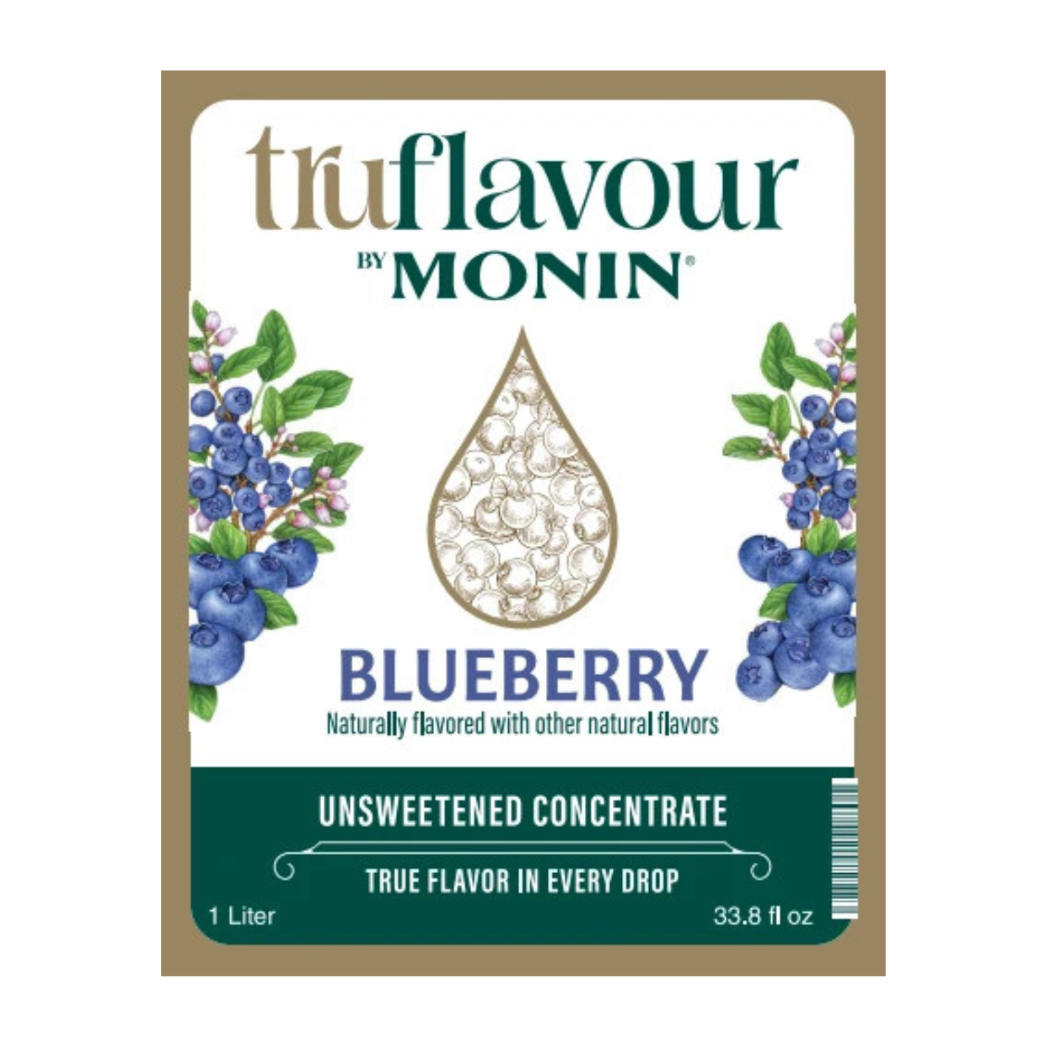 Monin TruFlavour Unsweetened Blueberry Concentrate - Bottle (1.0 L)