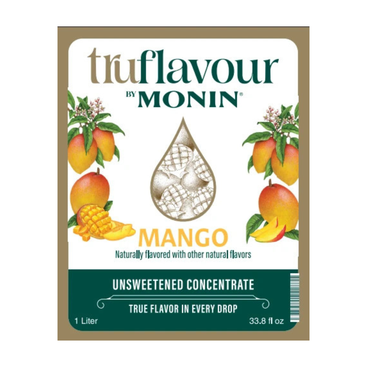 Monin TruFlavour Unsweetened Mango Concentrate - Bottle (1.0 L)