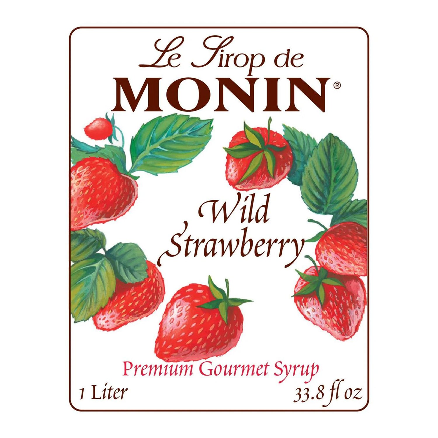 Monin Wild Strawberry Syrup - Bottle (1L)