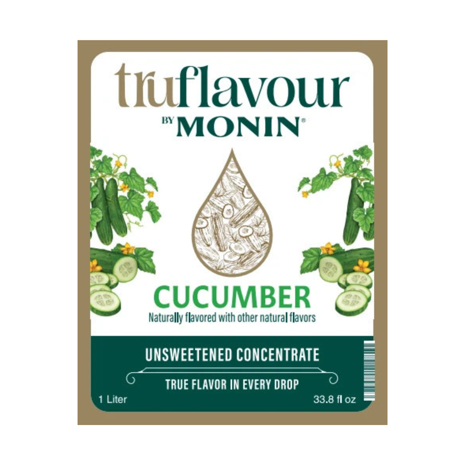 Monin TruFlavour Unsweetened Cucumber Concentrate - Bottle (1.0 L)