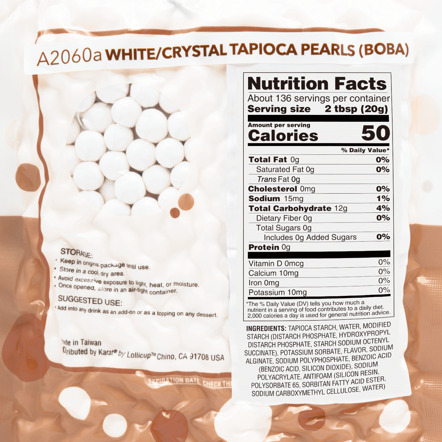 White Tapioca Pearls (Boba) - Bag (6 lb)