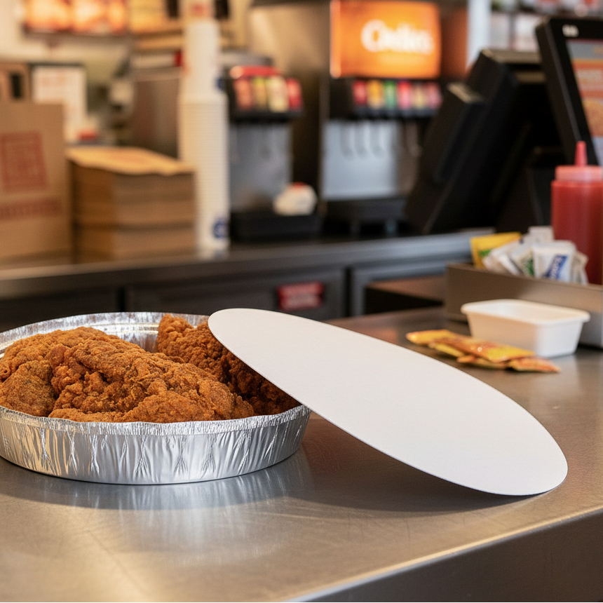 [500 ct] 9" Paper Lids for Aluminum Pans | Foil Laminated