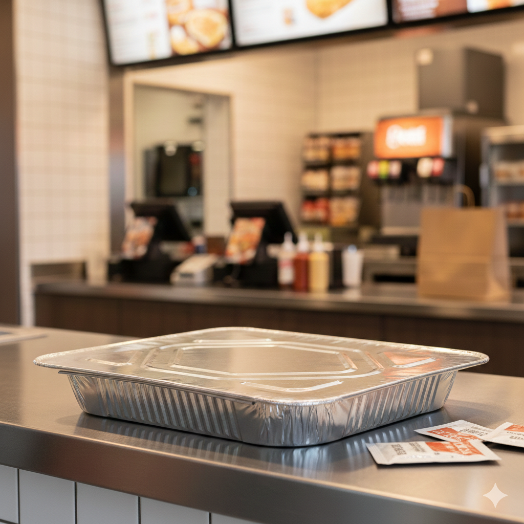 [100 ct] Aluminum Foil Steam Table Pan Lids, Half Size