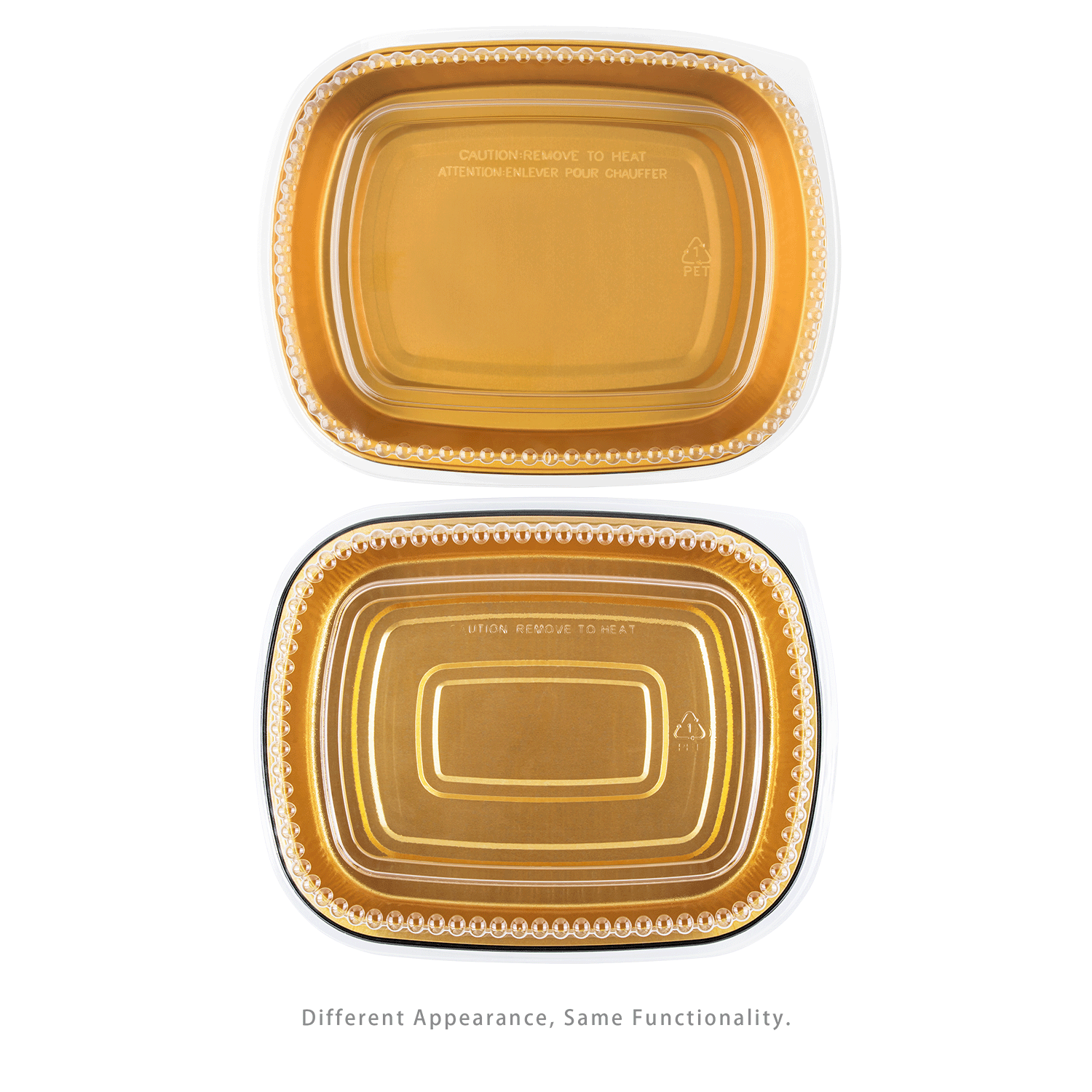 [50 sets] 48 oz Black and Gold Aluminum Pans with PET Dome Lids