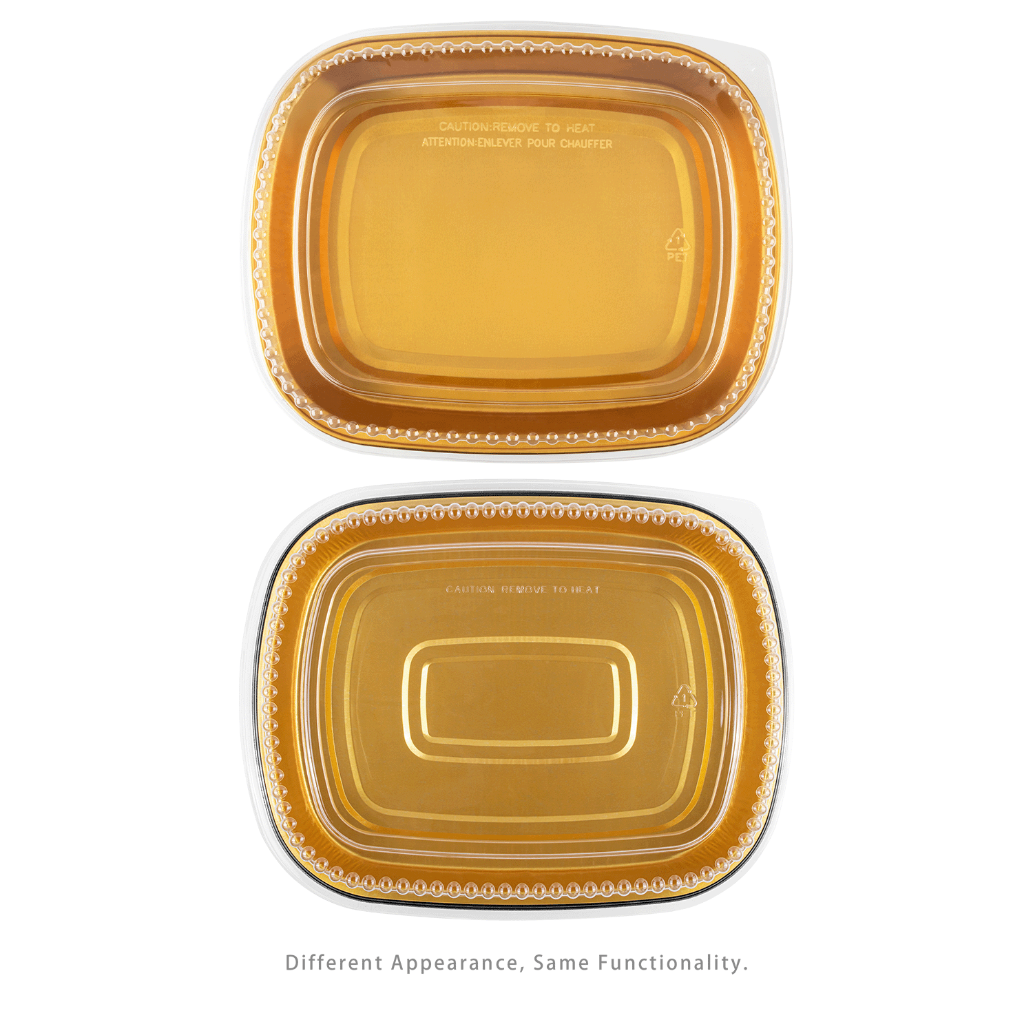 [50 sets] 72 oz Black and Gold Aluminum Pans with PET Dome Lids