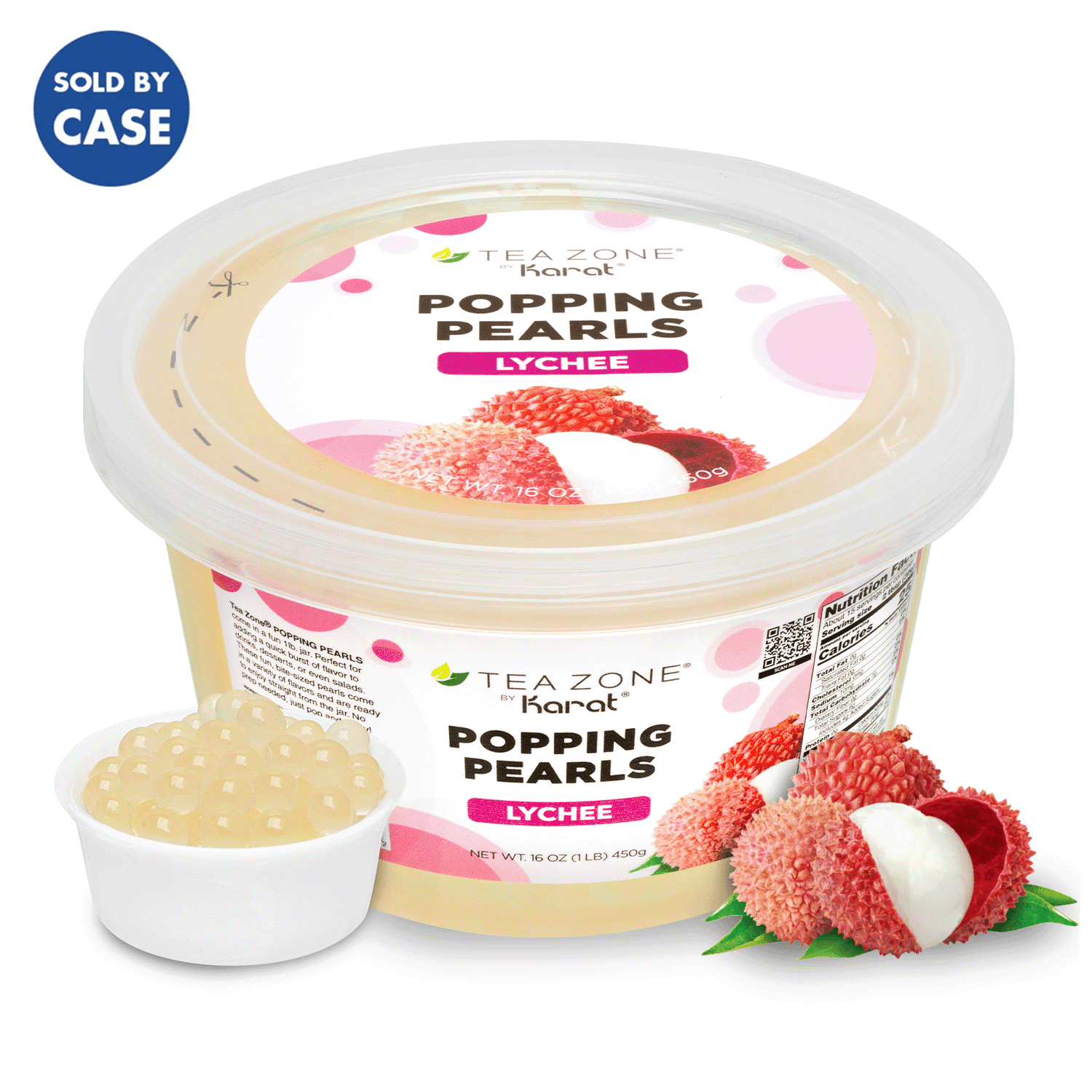 [12 Jars] Lychee Popping Pearls (1 lb each)