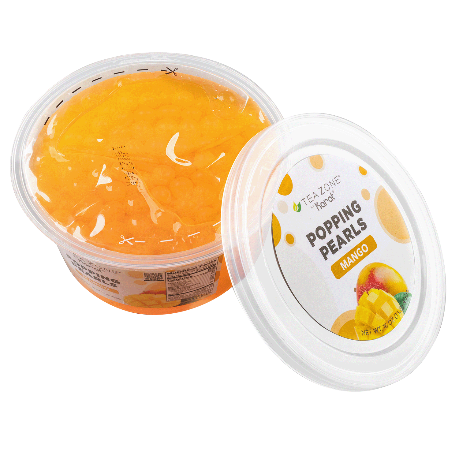 Tea Zone Mango Popping Pearls - Jar (1 lb)