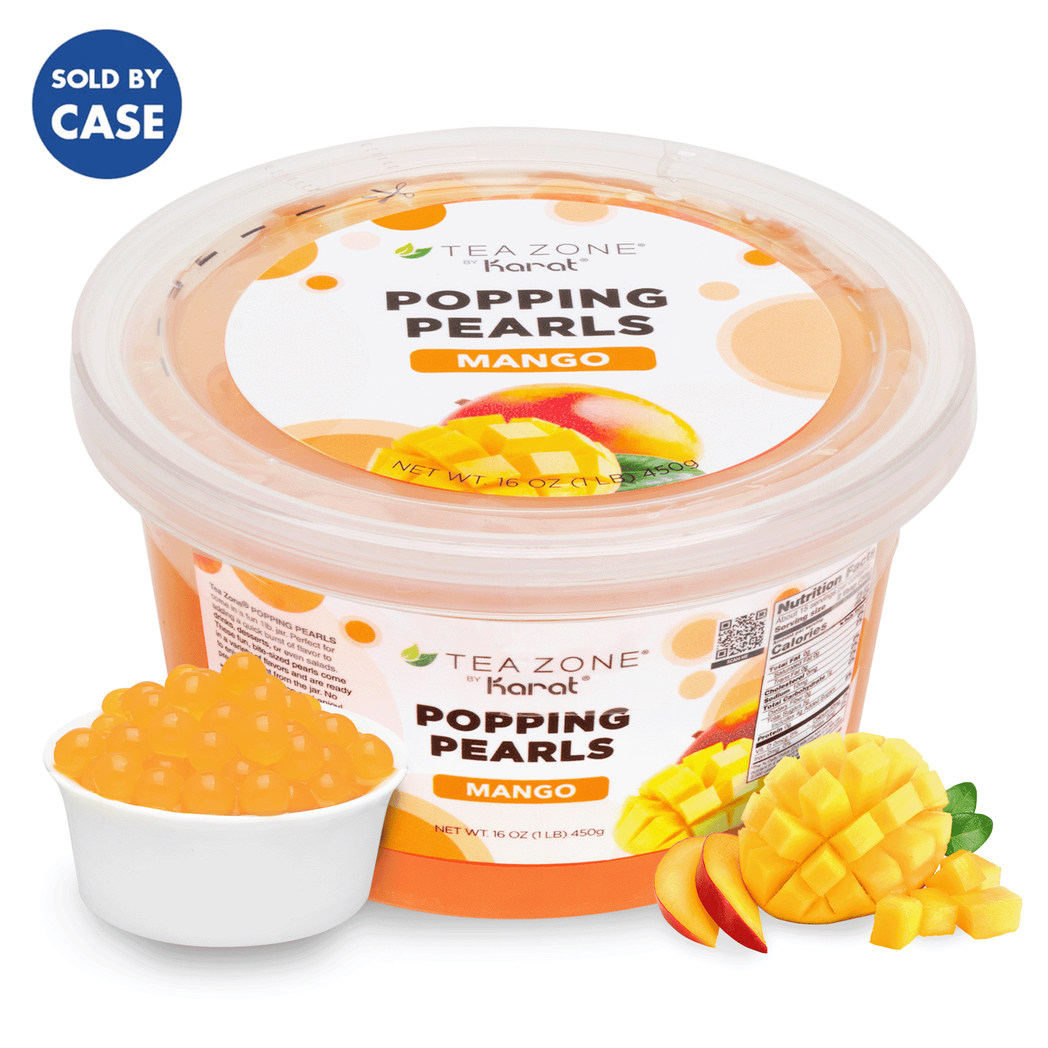 [12 Jars] Mango Popping Pearls (1 lb each)