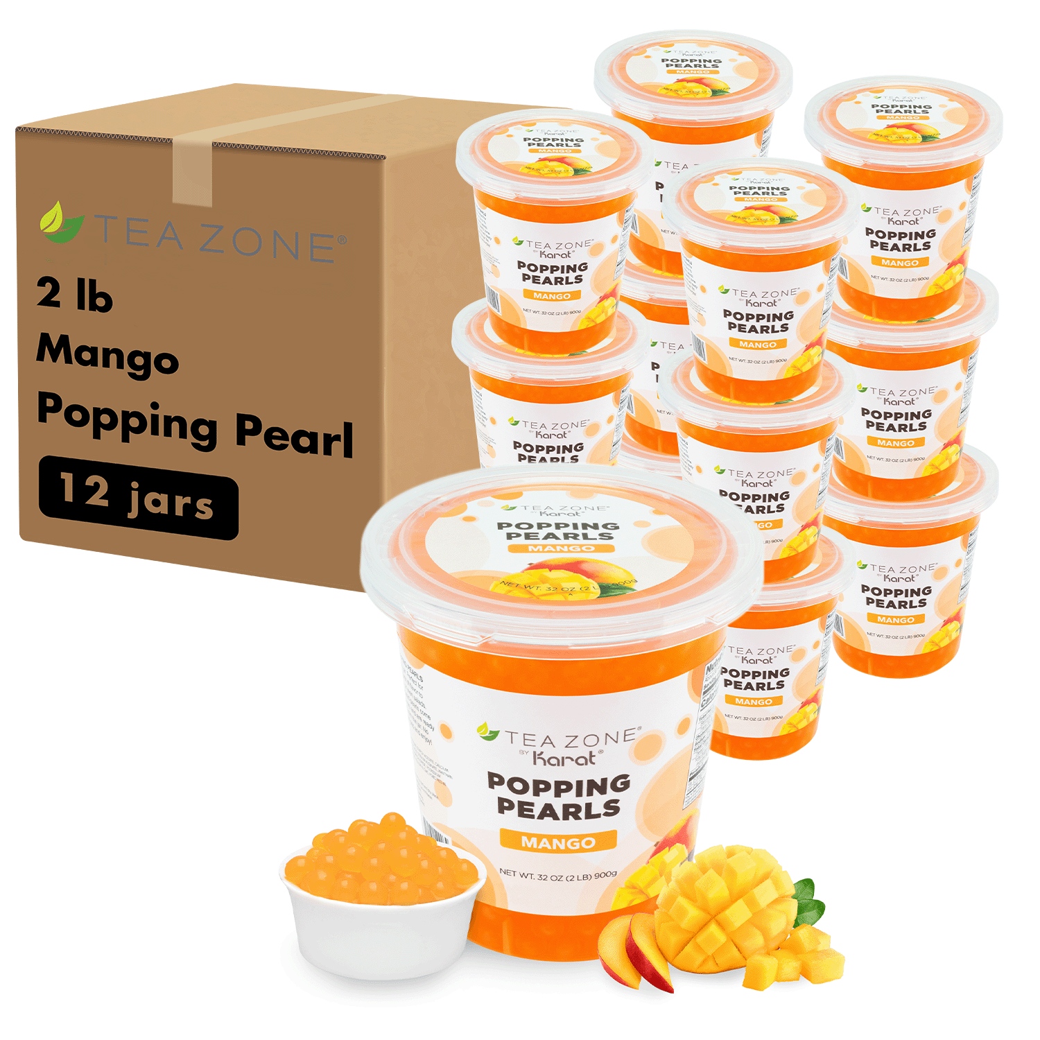 [12 Jars] Mango Popping Pearls (2 lb each)