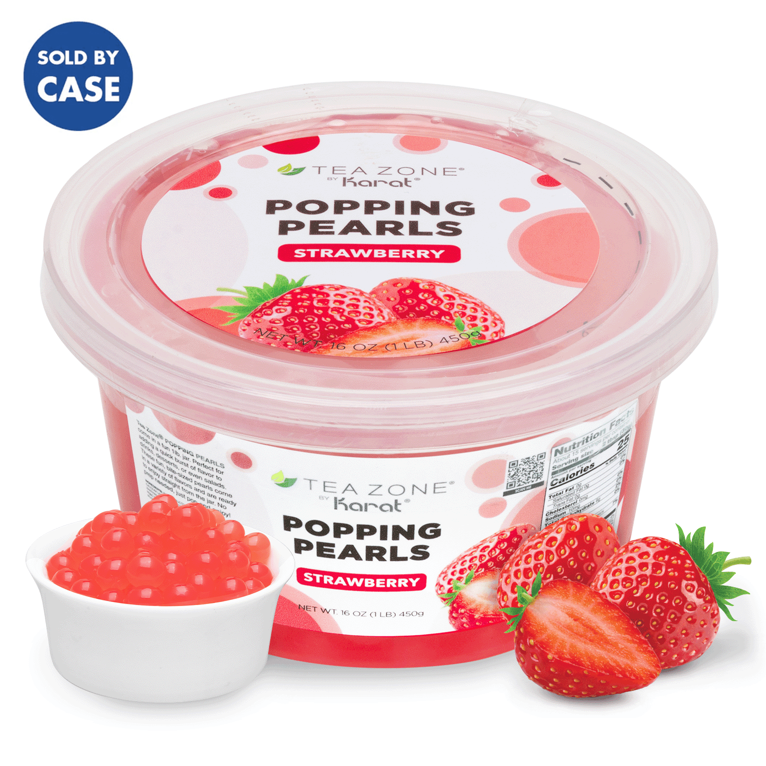 [12 Jars] Strawberry Popping Pearls (1 lb each)