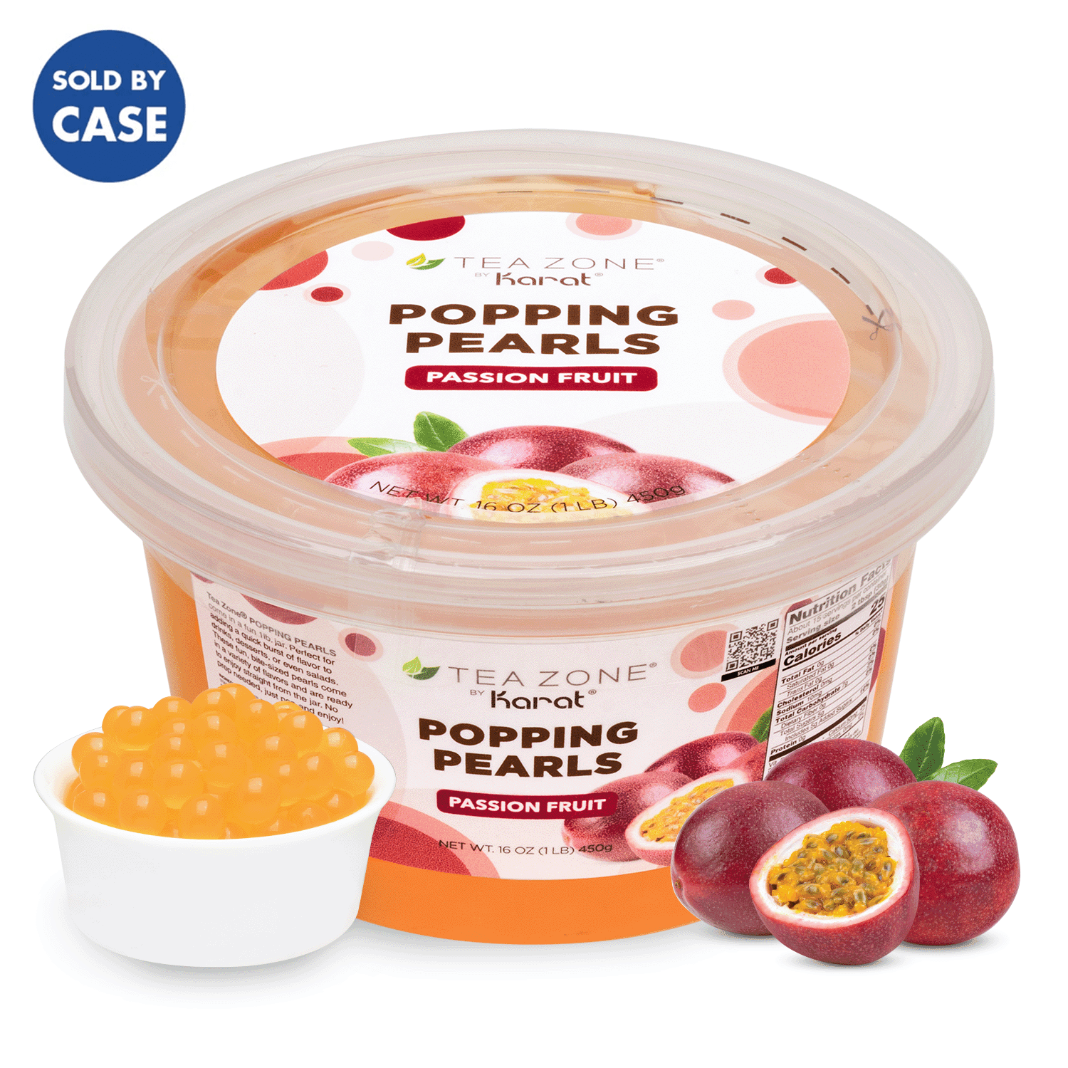 [12 Jars] Passion Fruit Popping Pearls (1 lb each)