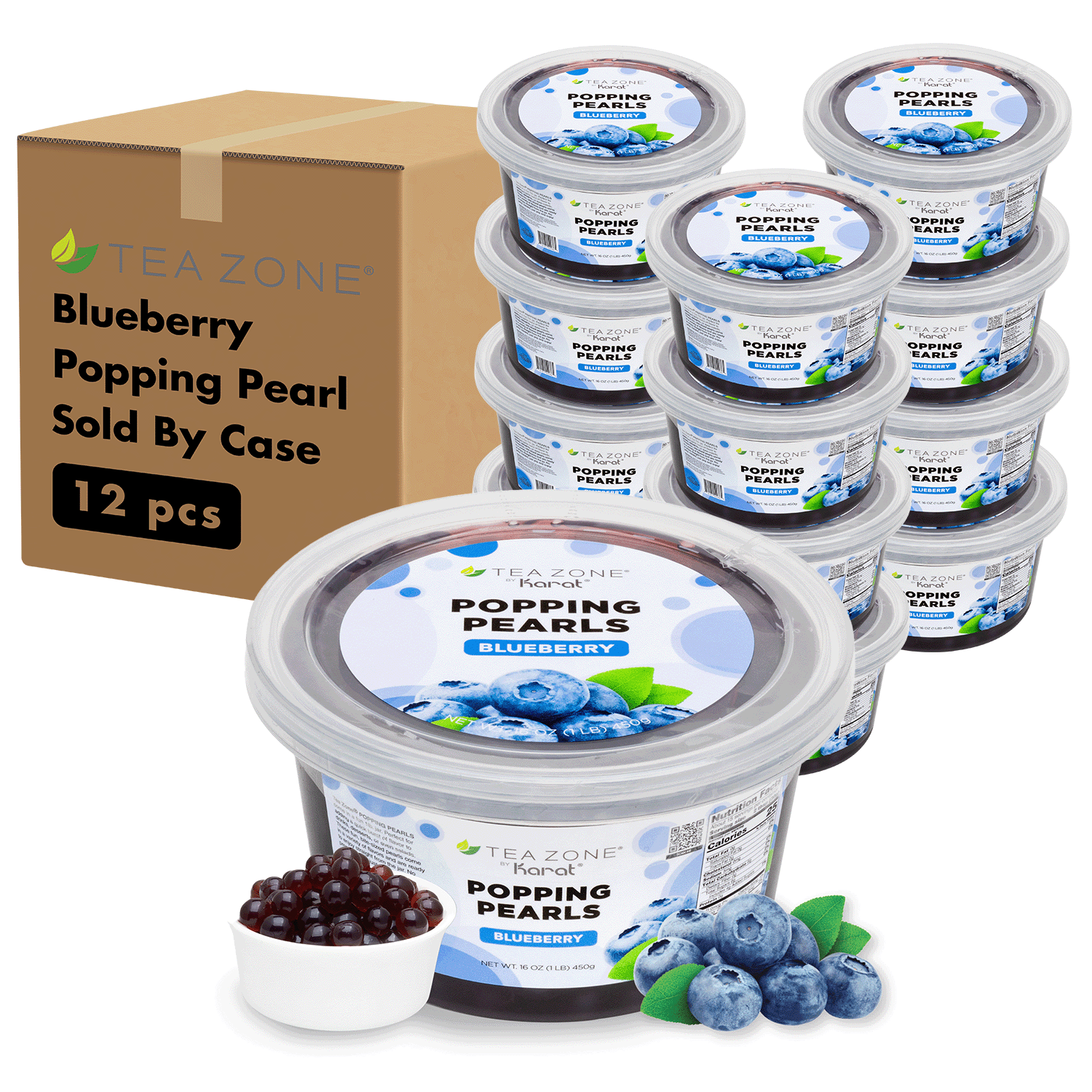 [12 Jars] Blueberry Popping Pearls (1 lb each)