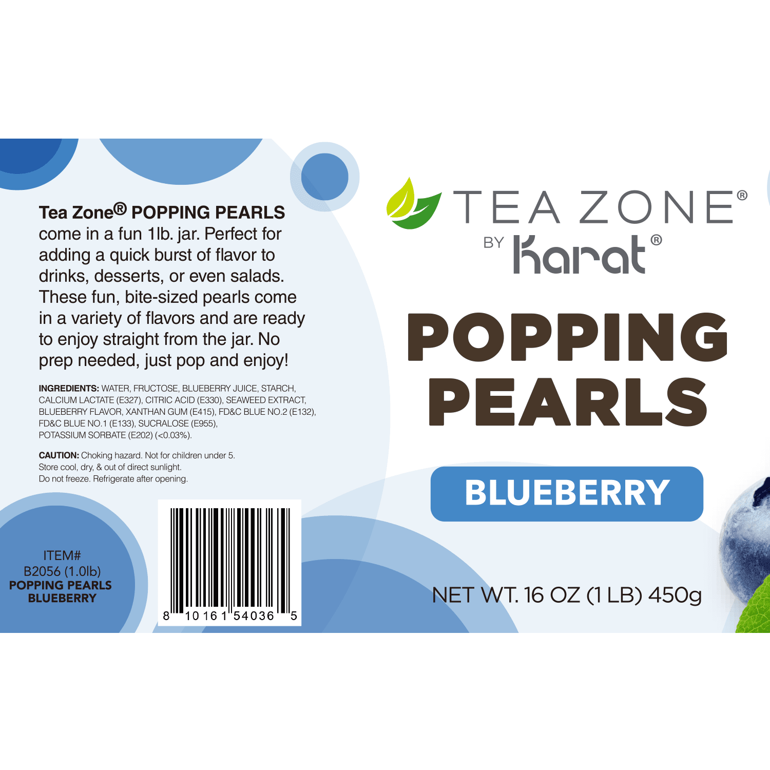 Blueberry Popping Pearls - Jar (1 lb)