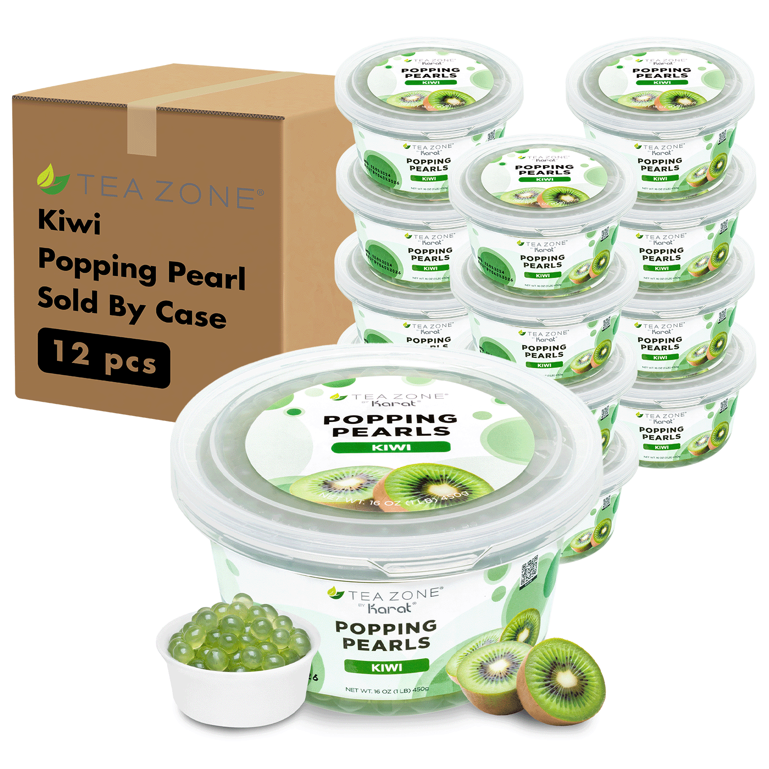 [12 Jars] Kiwi Popping Pearls (1 lb each)
