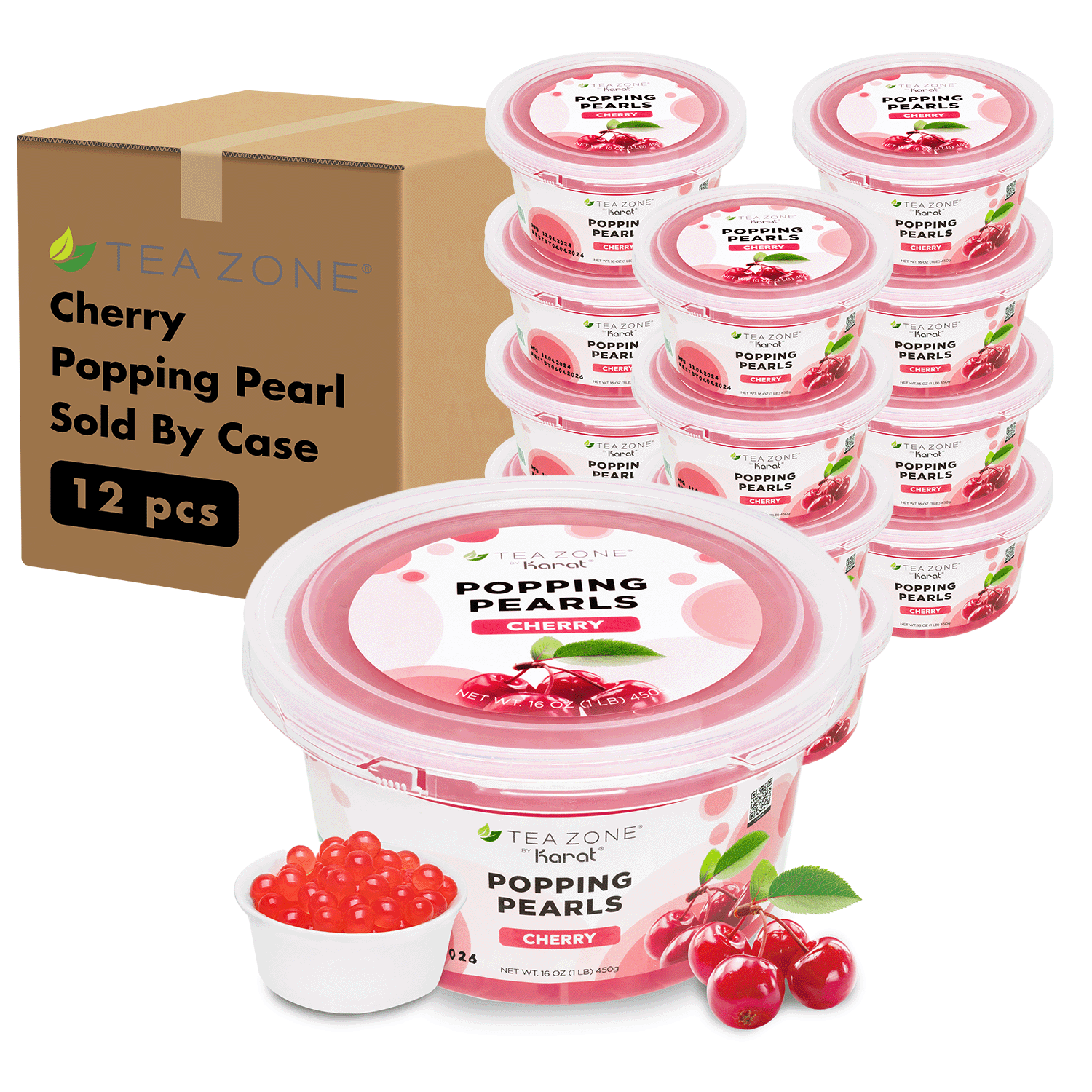 [12 Jars] Cherry Popping Pearls (1 lb each)