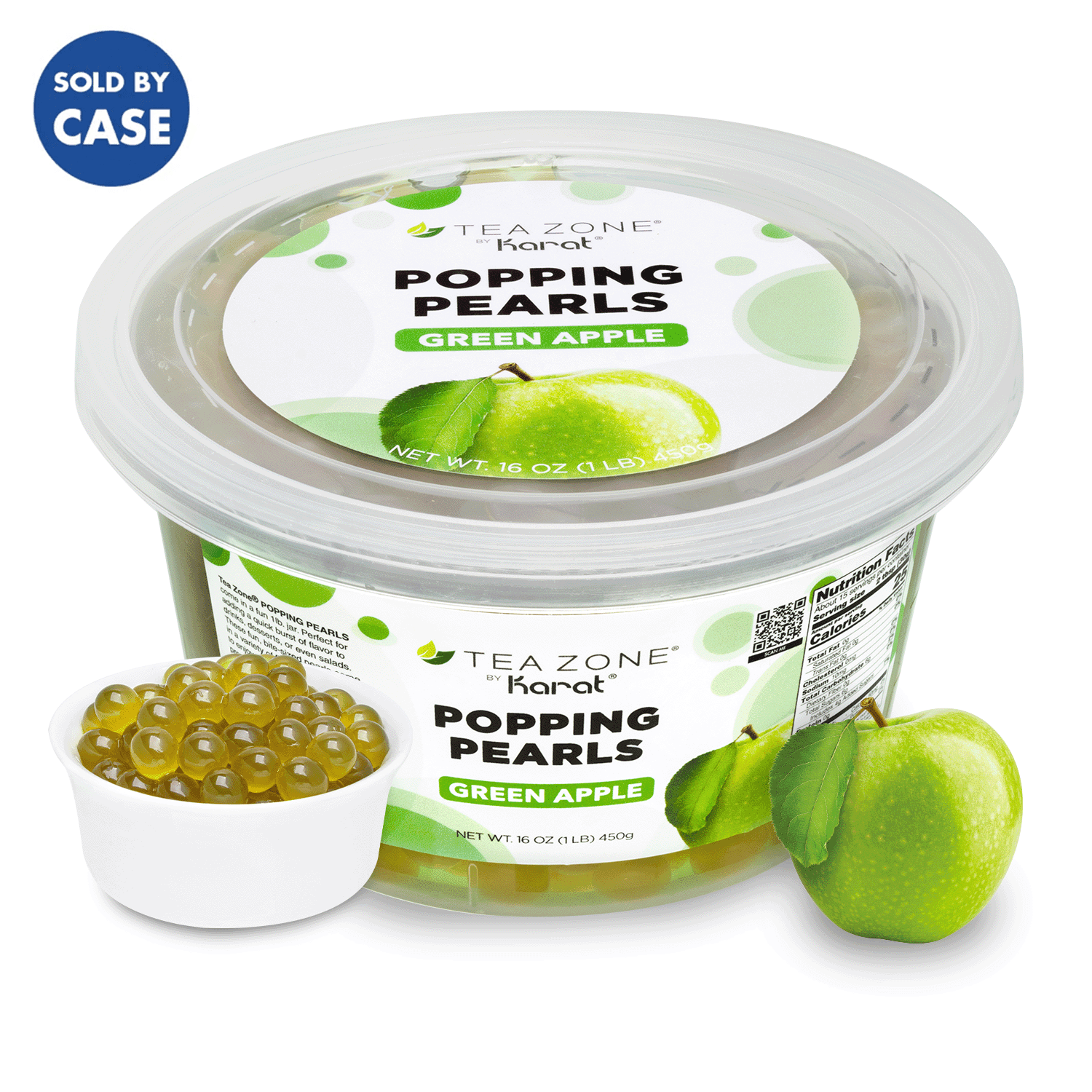[12 Jars] Green Apple Popping Pearls (1 lb each)