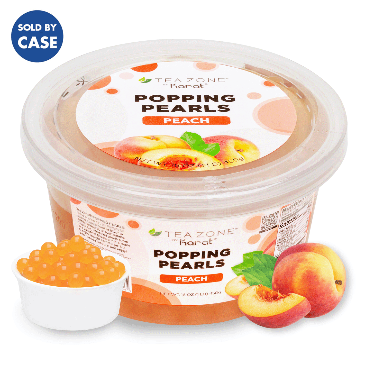 [12 Jars] Peach Popping Pearls (1 lb each)