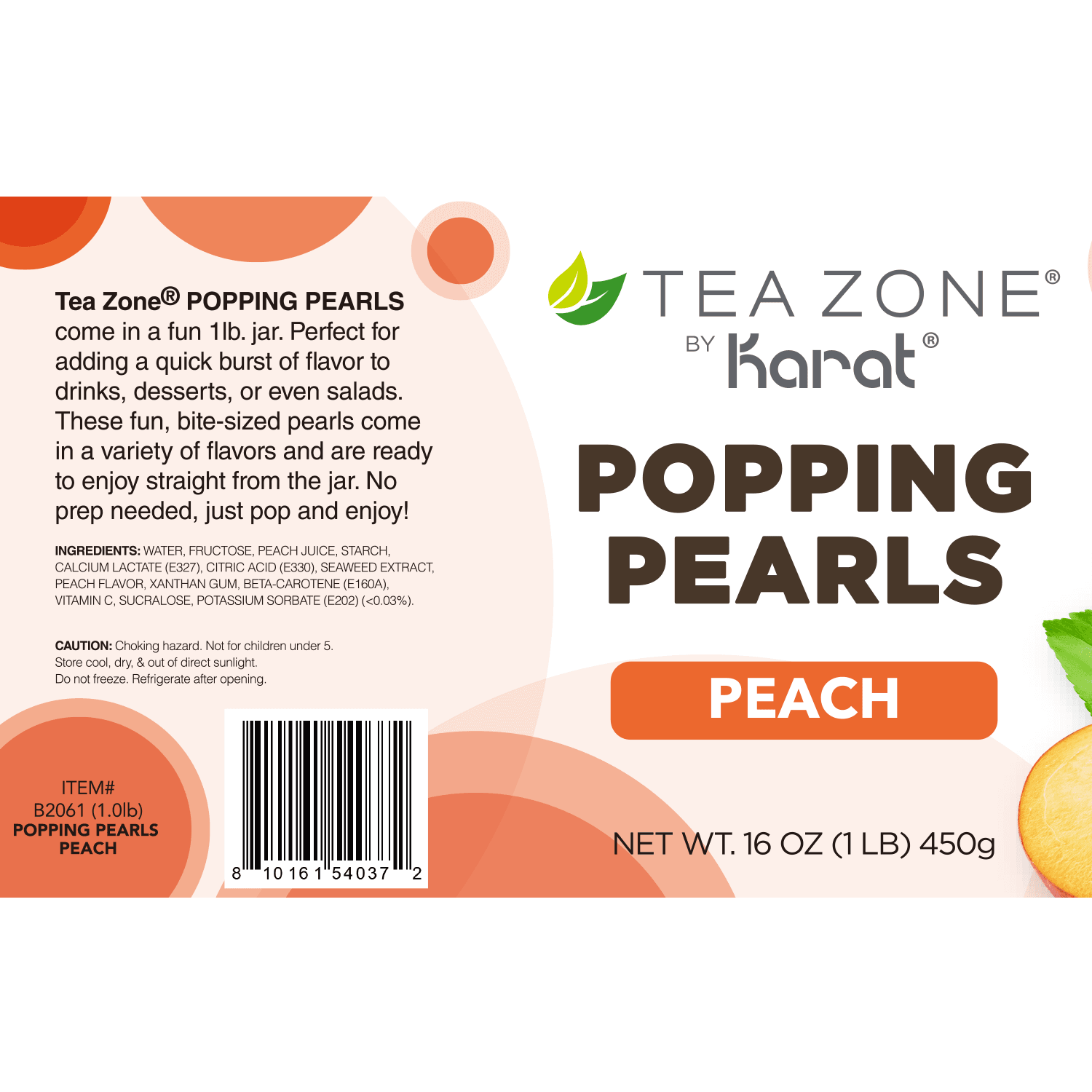 Peach Popping Pearls - Jar (1 lb)