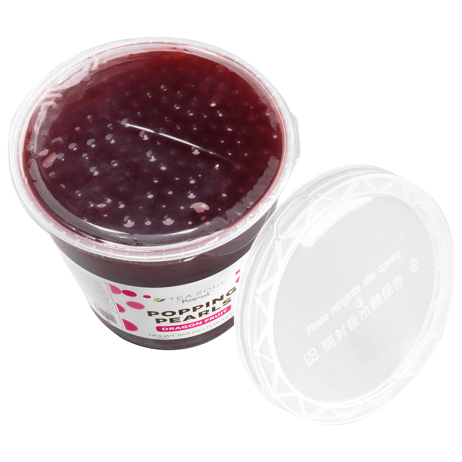 Tea Zone Dragon Fruit Popping Pearls - Jar (7 lbs)