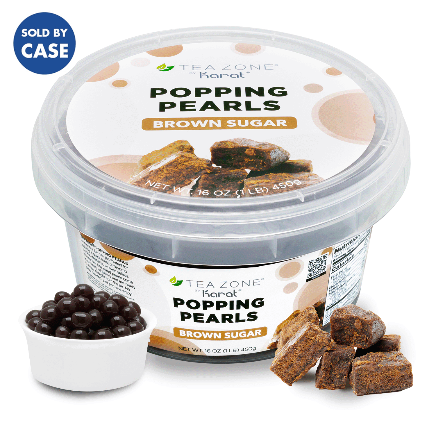 [12 Jars] Brown Sugar Popping Pearls (1 lb each)