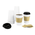 Karat 16oz White Paper Hot Cup with Black PP Sipper Lid and Cup Jacket - 250 sets
